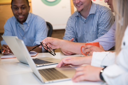 team working together in office