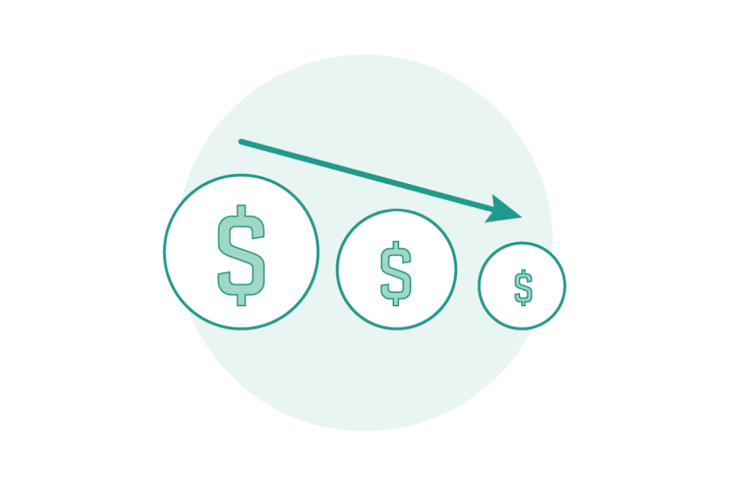 reduce costs green illustration transparent