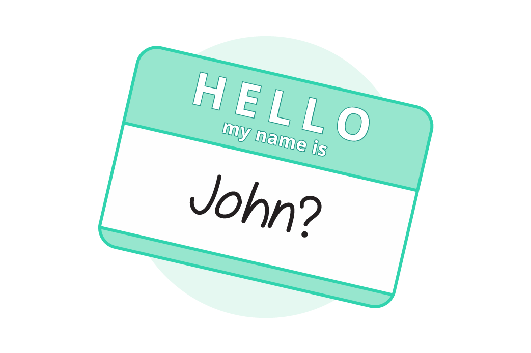 hello my name is john illustration