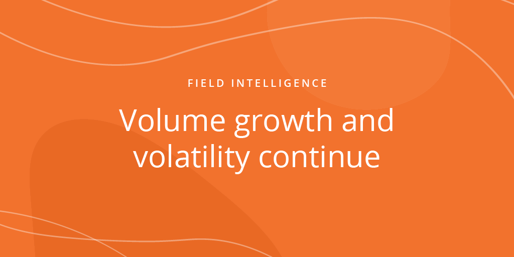 Volume growth and volatility continue Field Nation