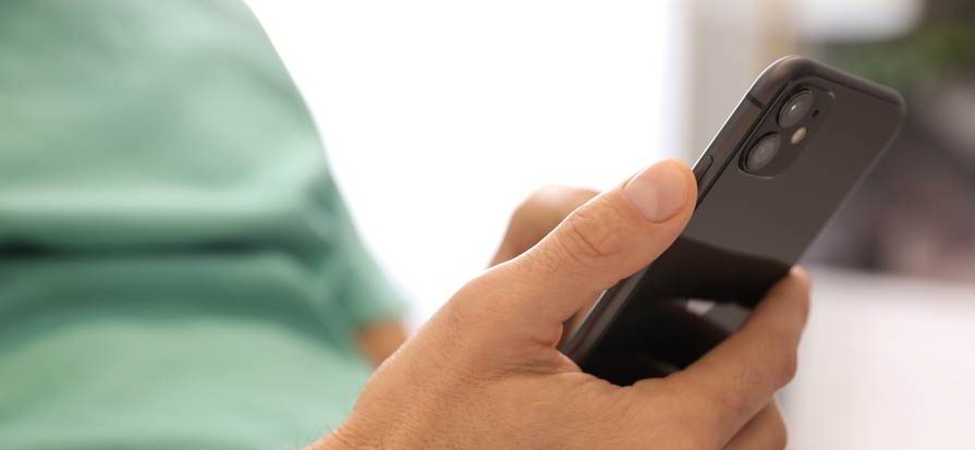 Technician using smartphone